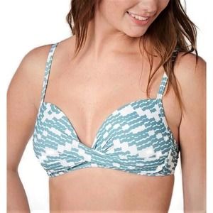 Kate Spade New York Womens Zigzag Weave Draped Molded Cup Bra Top Medium $90 NWT